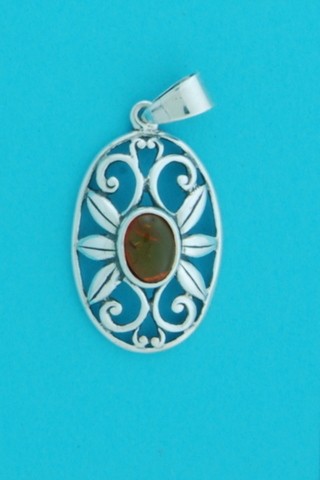 SPC OVAL AMBER FANCY PENDANT           -