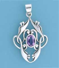 SPC VICT.STYLE OVAL AMETHYST PENDANT   =