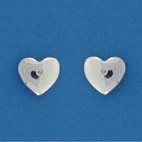 SPC DIA SET 11mm HEART STUDS