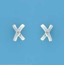 SPC DIAMOND SET 9mm KISSCROSS STUDS    =