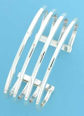 SPC 4 DIA SET 4 ROW CUFF BANGLE