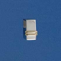 SIL/9ct BLOCK PEND.WITH CENTRAL BANDS+C=