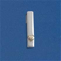 SIL/9ct BAR PENDANT WITH HEART        +C