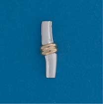 SIL/9ct MATT/POLISHED BANDED PENDANT  +C