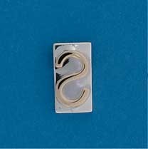 SIL/9ct 17mm RECT.PEND/WITH S DESIGN  +C
