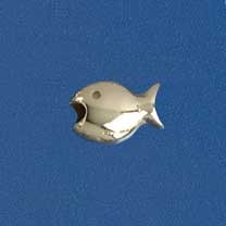 SIL/9ct CAST FISH SLIDER PENDANT      +C