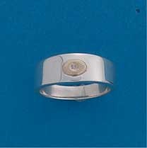 SIL/9ct OVAL/2pt DIA 7mm TAPERING BAND