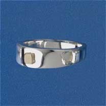 SIL/9ct GOLD SQUARE 7mm TAPERING BAND