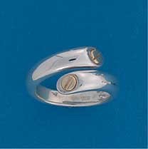 SIL/9ct D SECT.X-OVER RING/SCREW.MOTIF