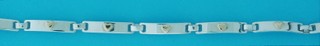 SIL/9ct HEARTS DESIGN BARS BRACELET