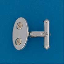 SIL/9ct DOUBLE SCREWHEAD OVAL CUFFLINK