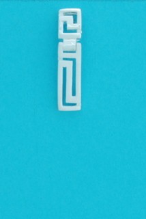 SPC MATT/POL.RECT.HINGED GREEK KEY STUD