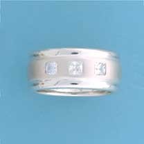 SPC 3 SQ.CZ SET 10mm MATT/POLISHED BAND=