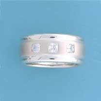 SPC 3 SQ.CZ SET 10mm MATT/POLISHED BAND=