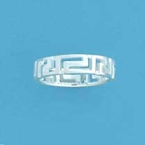 SPC MATT/POLISHED GREEK KEY DESIGN BAND=