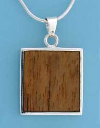 SPC 22mm SQUARE WOOD PENDANT