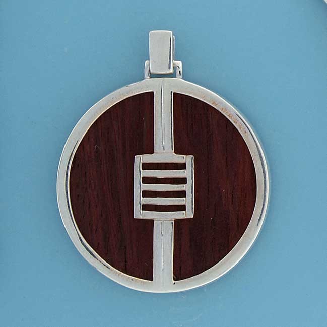 SPC WOOD INLAID 35mm ROUND PENDANT