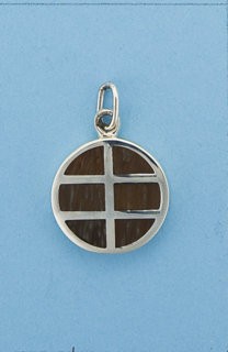 SPC WOOD INLAID 18mm ROUND PENDANT