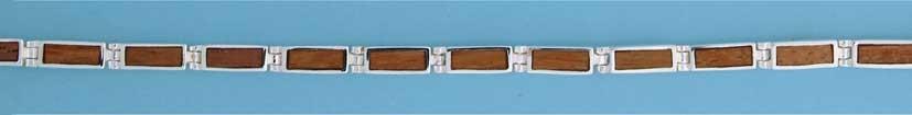 SPC WOOD INLAID RECT.LINKED BRACELET