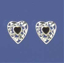 SPC ONYX FANCY HEART STUDS             =