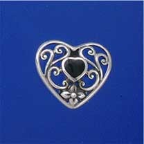 SPC ONYX FANCY HEART SHAPE CLIP ONS    =