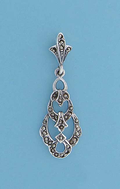 SPC CUTOUT FANCY MARCASITE DROP EARRING=