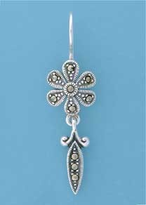SPC FANCY MARCASITE FLOWER DROPS       =