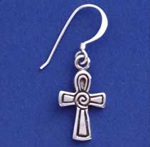 SPC SPIRAL CENTRE 16mm ANKH EARRING    =