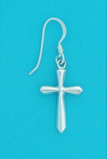 SPC 21x14mm PLAIN CROSS DROP EARRINGS
