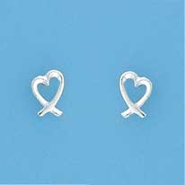 SPC 9mm FANCY CROSSOVER HEART STUDS    =