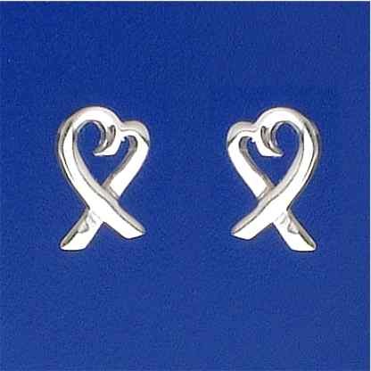 SPC 14mm FANCY CROSSOVER HEART STUDS   =