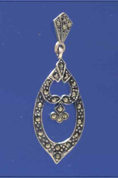 SPC MARCASITE FANCY DROP EARRINGS      =