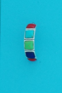 SPC 20x5mm SQ.MULTISTONE HALF HOOP STUDS