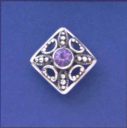 SPC 6mm AMETHYST IN CUTOUT SQUARE STUDS