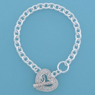 SPC CZ SET 23mm HEART+ CZ TBAR TIF BRAC=