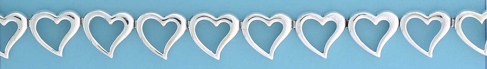 SPC 14mm WIDE TIF HEARTS LINKED BRACELET