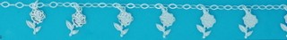 SPC 7 ROSE+STALKS ON TRACE CHAIN BRAC.