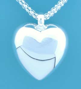 SPC MIRROR CHAIN WITH 34mm PUFF HEART
