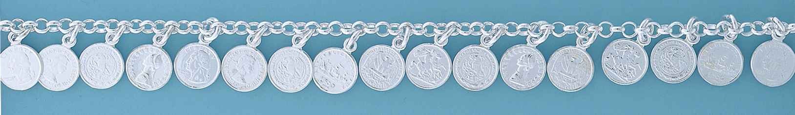 SPC LOTS OF HANGING SMALL COINS BRAC   =