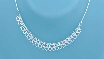 SPC LOTS OF OPEN HEARTS SNAKE CHAIN    =