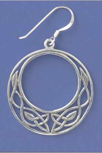 SPC CELTIC CUTOUT CIRCULAR DROP EARRING=