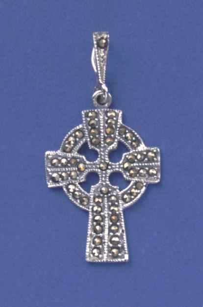 SPC 27x20mm MARCASITE CELTIC CROSS     -