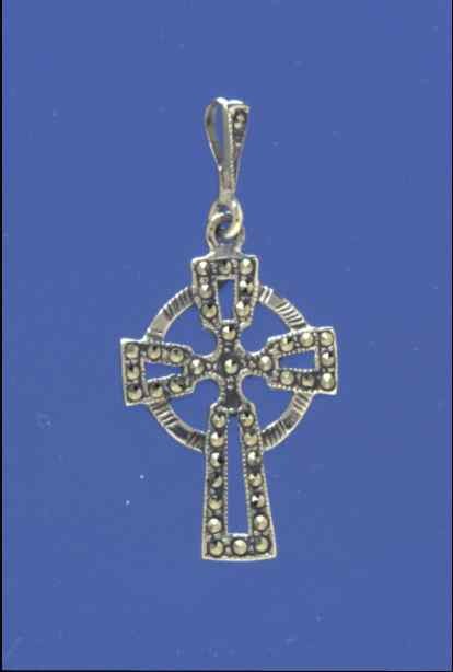 SPC 23x17mm MARCASITE CELTIC CROSS     =