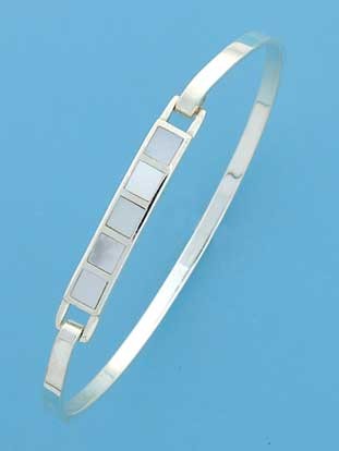 SPC 6mm WIDE M.O.P.INLAYED CLIP BANGLE =