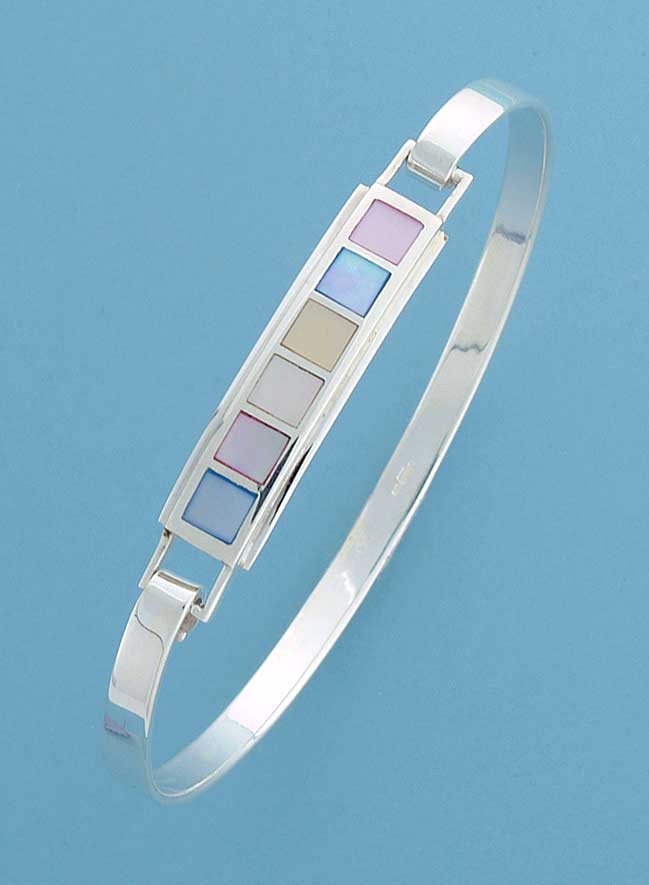 SPC MULTI-COL.M.O.P INLAID SQ'S BANGLE =