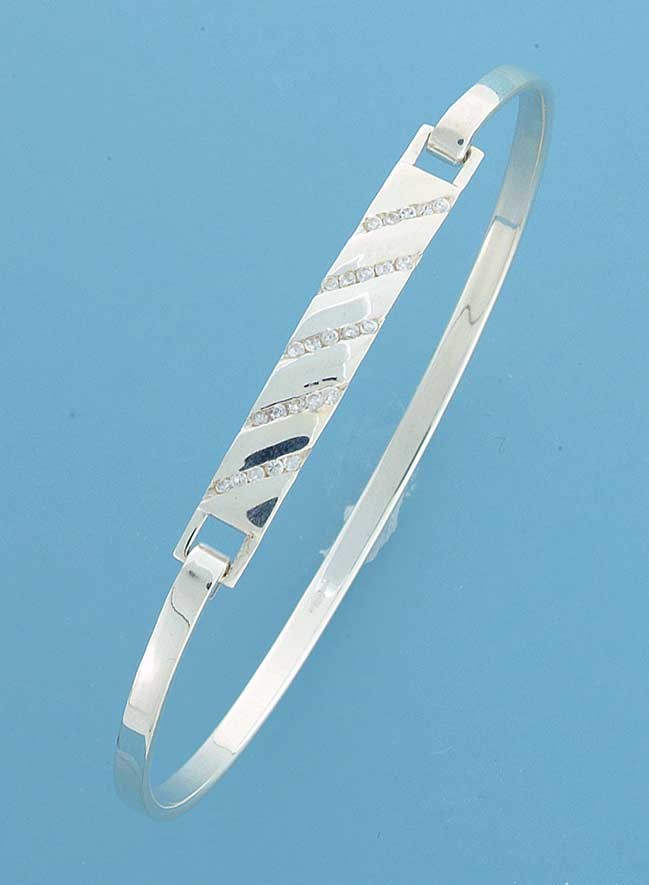 SPC DIAGONAL CZ CHANNEL SET CLIP BANGLE