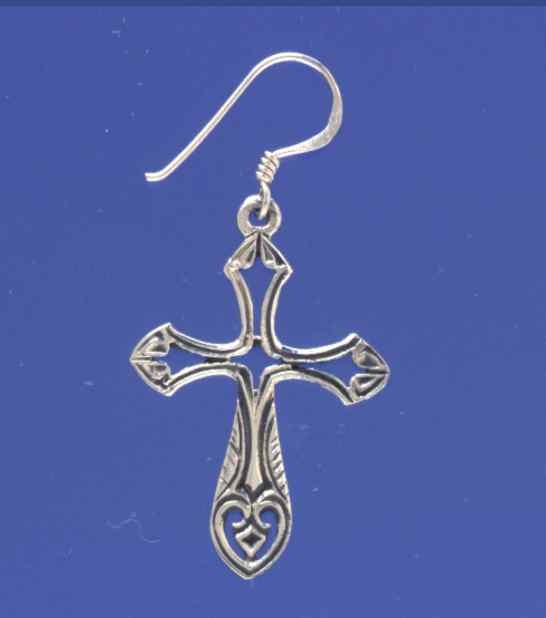SPC 30x22mm CUTOUT CROSS DROP EARRINGS -