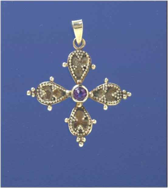 SPC 27mm FANCY AMETHYST CROSS PENDANT