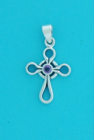 SPC AMETHYST SET FANCY CELTIC CROSS