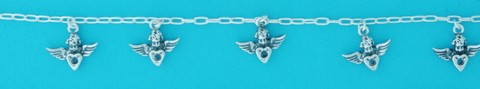 SPC CHERUBS WITH HEARTS CHARM BRACELET =